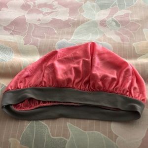 Pink satin bonnet